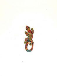 Decoración Etnica - gecko tallado a mano en MASGE15 - Modelo M2