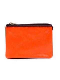 Carteras y Monederos - Monedero de cuero triple multicolor MNVN05 - Modelo Naranja