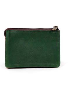 Modelo: Verde p Carteras y Monederos - Monedero de cuero triple multicolor MNVN05 - Modelo Verde p