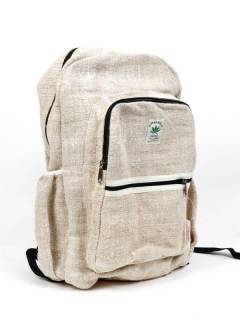 ZAS robapinzas.com | Mochila fabricada con con Cáñamo - Hemp natural del himalaya con varios bolsillos compartimentos, forro interno, tamaño grande y gran capacidad y resistencia. 