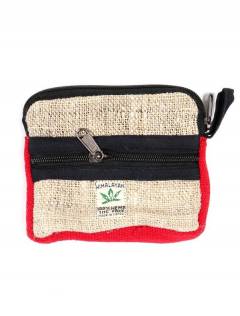 Modelo: Rojo Bolsos Mochilas y Riñoneras de Cáñamo - Monedero Grande de cáñamo MOHC04 - Modelo Rojo