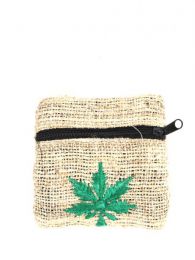 monederos de cáñamo - hemp con marihuana bordada, para comprar al por mayor o detalle  en la categoría de Complementos y Accesorios Hippies  Alternativos  | ZAS.[MOKA05]