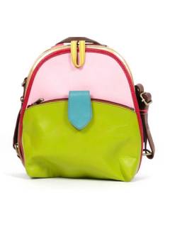 Mochila de Cuero Colores Pequeña [MOVN01]. Bolsos de Cuero para comprar al por mayor o detalle  en la categoría de Complementos y Accesorios Hippies  Alternativos  | ZAS.