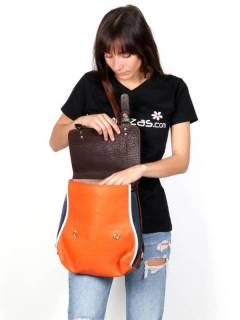 Detalle no seleccionable para compra Bolsos Hippies de Cuero - Mochila de cuero de forma MOVN02.