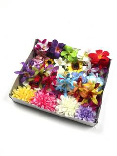 Flores con pinza de tela [ORFLT]. Cintas Palos y Pinchos -  Accesorios Pelo para comprar al por mayor o detalle  en la categoría de Complementos y Accesorios Hippies  Alternativos  | ZAS.