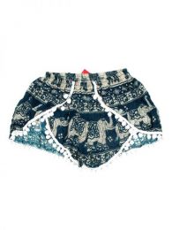 Modelo: Verde Pantalones Cortos de Rayón - Pantalón hippie corto PAET01 - Modelo Verde