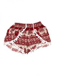Modelo: Granate Pantalones Cortos - Pantalón hippie corto PAET01 - Modelo Granate