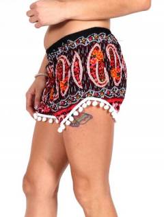 Pantalon corto rayón estampado paramec PAET03 para comprar al por mayor o detalle  en la categoría de Ropa Hippie de Mujer Artesanal | ZAS.