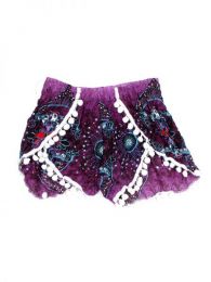 Pantalones Cortos - Pantalón hippie corto PAET06 - Modelo Morado