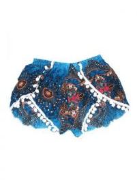 Modelo: Azul Pantalones Cortos - Pantalón hippie corto PAET06 - Modelo Azul