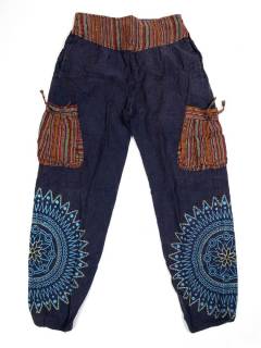 Pantalones Hippie Harem - Pantalón Unisex hippie PAEV12 - Modelo Azul
