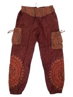 Modelo: Granate Pantalones Hippie Harem - Pantalón Unisex hippie PAEV12 - Modelo Granate