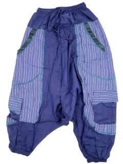 Pantalones Hippies - pantalón hippie harem PAEV13 - Modelo Azul