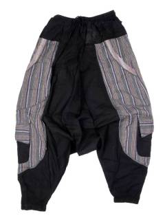 Pantalones Hippies - pantalón hippie harem PAEV13 - Modelo Negro