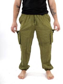 Pantalón Jogger hippie liso con 6 bolsillos [PAEV17J]. Pantalones Hippies para comprar al por mayor o detalle  en la categoría de Ropa Hippie Bohemia de Hombre, Artesanal | ZAS.