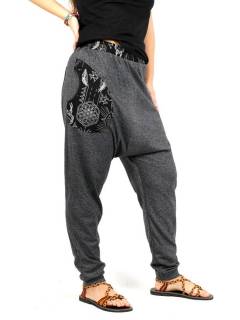 Pantalon Hippie con bordado [PAEV18B]. Pantalones Hippie Harem para comprar al por mayor o detalle  en la categoría de Ropa Hippie de Mujer Artesanal | ZAS.