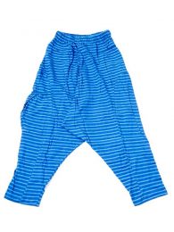 Modelo: Azul Pantalones Hippie Harem - Pantalon de algodón PAEV19 - Modelo Azul