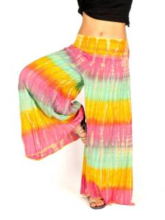 Pantalon Hippie Amplio Tie Dye Multicolor [PAEV25]. Pantalones Hippie Harem para comprar al por mayor o detalle  en la categoría de Ropa Hippie Bohemia de Mujer | ZAS.