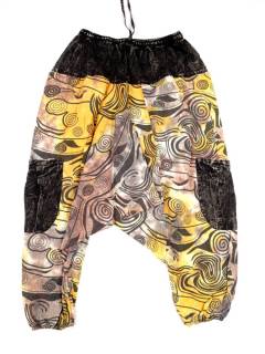 Pantalones Hippie Harem - Explora la esencia del estilo PAEV42 - Modelo Amarillo