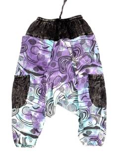 Modelo: Morado Pantalones Hippie Harem - Explora la esencia del estilo PAEV42 - Modelo Morado
