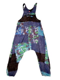 Monos, Petos y Vestidos largos - Peto Hippie Patchwork Camuflaje. PAEV45 - Modelo Azul
