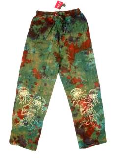 Modelo: Verde Pantalones Hippies - Pantalón Unisex holgado PAEV53 - Modelo Verde