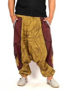 Pantalón harem unisex con estampado geométrico, para comprar al por mayor o detalle.[PAEV83]