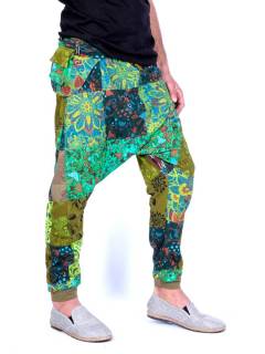 Pantalón hippie Patchwork con riñonera unisex, para comprar al por mayor o detalle.[PAHC28]