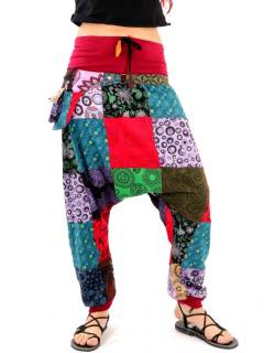 Pantalón hippie Patchwork con riñonera unisex,  para comprar al por mayor o detalle  en la categoría de Ropa Hippie de Mujer | ZAS. [PAHC28]
