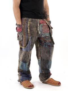 Pantalón hippie Patchwork y OM en Bolsillo,  para comprar al por mayor o detalle  en la categoría de Ropa Hippie de Hombre, Artesanal | ZAS. [PAHC32]