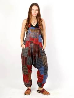 Peto Hippie patchwork Rayas [PAHC38]. Monos, Petos y Vestidos largos para comprar al por mayor o detalle  en la categoría de Ropa Hippie de Mujer Artesanal | ZAS.