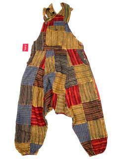 Monos, Petos y Vestidos largos - Peto hippie de algodón PAHC38 - Modelo Verdoso