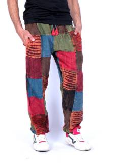 Pantalón hippie Patchwork Lavado a la Piedra [PAHC39]. Pantalones Hippies para comprar al por mayor o detalle  en la categoría de Ropa Hippie Bohemia de Hombre, Artesanal | ZAS.