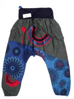 Pantalones Hippies - Pantalón Hippie étnico PAHC44 - Modelo Verde