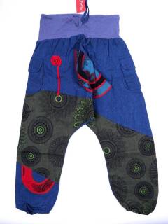 Pantalones Hippies - Pantalón Hippie étnico PAHC44 - Modelo Azul