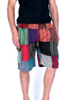 - Pantalón corto patchwork de Rayas Lavado a la piedra [PAHC49] para comprar al por mayor o detalle  en la categoría de .
