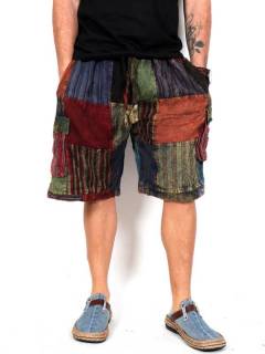 Pantalón hippie corto  Rayas Lavado a la piedra, para comprar al por mayor o detalle  en la categoría de Ropa Hippie de Mujer | ZAS Tienda Alternativa.[PAHC49]