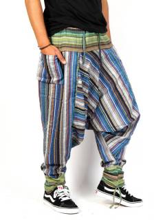 Pantalón Hippie tiro bajo y Rayas anchas Unisex [PAHC53]. Pantalones Hippies para comprar al por mayor o detalle  en la categoría de Ropa Hippie Bohemia de Hombre, Artesanal | ZAS.
