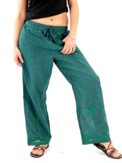 Pantalón Hippie Liso con Flores Bordadas [PAHC55]. Pantalones Hippie Harem para comprar al por mayor o detalle  en la categoría de Ropa Hippie de Mujer | ZAS.