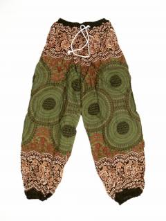 Modelo: Verde Pantalones Hippie Harem - Pantalón unisex hippie PAPA02 - Modelo Verde