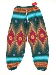 Modelo: Verde Pantalones Hippie Harem - Pantalón unisex hippie PAPA04 - Modelo Verde