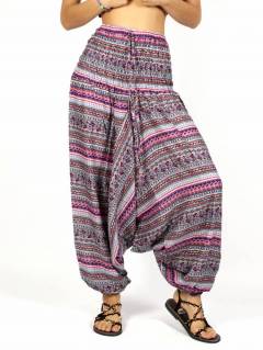 Pantalon árabe rayón estampado etnico [PAPA06]. Pantalones Hippie Harem para comprar al por mayor o detalle  en la categoría de Ropa Hippie de Mujer Artesanal | ZAS.