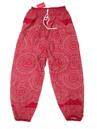 Modelo: Rojo Pantalones Hippie Harem - Pantalón unisex hippie PAPA22 - Modelo Rojo