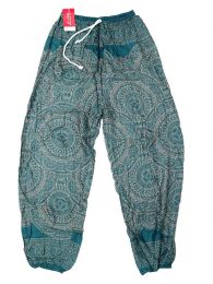 Pantalones Hippie Harem - Pantalón unisex hippie PAPA22 - Modelo Verde