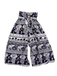 Pantalones Hippie Harem - Pantalon amplio con estampado PAPI02 - Modelo Azul