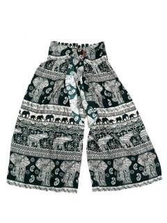 Pantalones Hippie Harem - Pantalon amplio con estampado PAPI02 - Modelo Verde