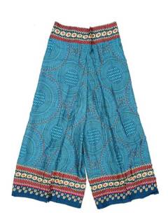Pantalones Hippies Yoga - Pantalon amplio pierna cruzada PAPI03 - Modelo Azul