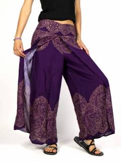 Pantalón Hippie Pierna cruzada estampado étnico,  para comprar al por mayor o detalle  en la categoría de Ropa Hippie de Mujer Artesanal | ZAS. [PAPI08]