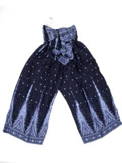 Pantalones Hippie Harem - Pantalon amplio con estamdo PAPI10 - Modelo Azul m