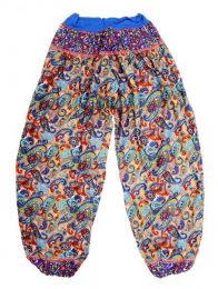 Modelo: Azul Pantalones Hippie Harem - Pantalon afgano en rayón PAPJ01 - Modelo Azul